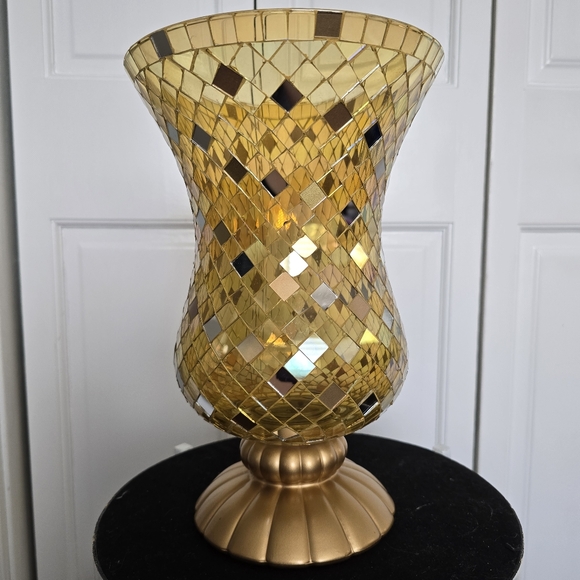 Partylite Global Fusion 12" Hurricane Candleholder Vase Mosaic Design - Picture 4 of 9